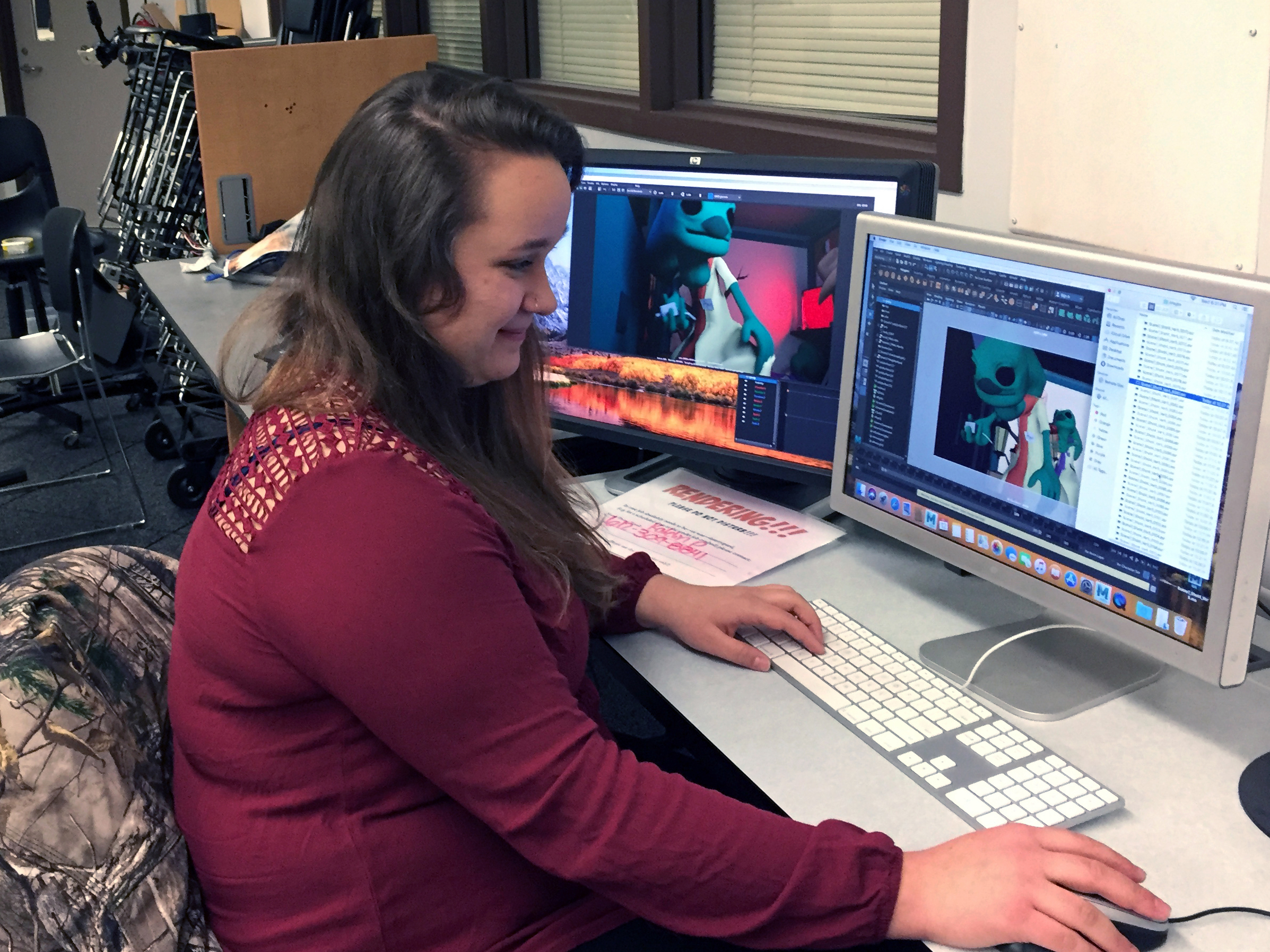 Plekkenpol works on her film “Oh! Christmas Tree.”