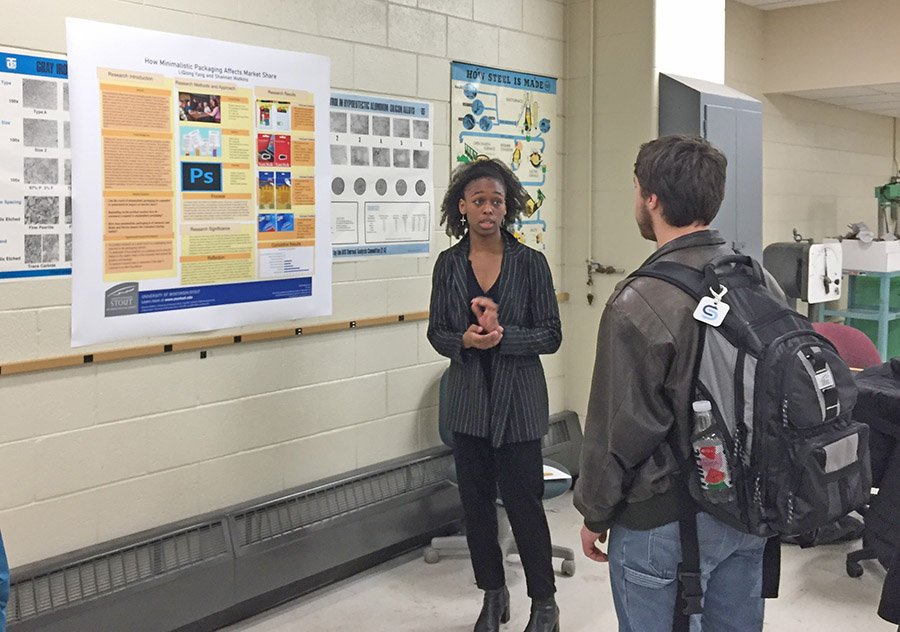 Packaging student Shannan Watkins talks about research she did on packaging graphics.