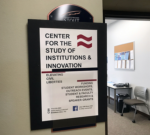 The UW-Stout Center for the Study of Institutions and Innovation in Bowman Hall will be renamed the Menard Center for the Study of Institutions and Innovation.
