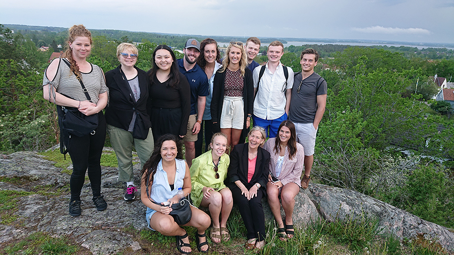 Mary Spaeth, front row second from right, led the Arts and Innovation class in May in Sweden with 12 UW-Stout students.