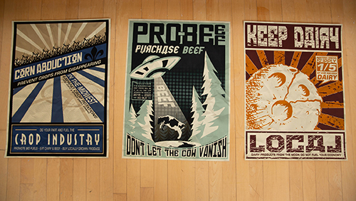 Poster designs highlight work of students in graphic design.