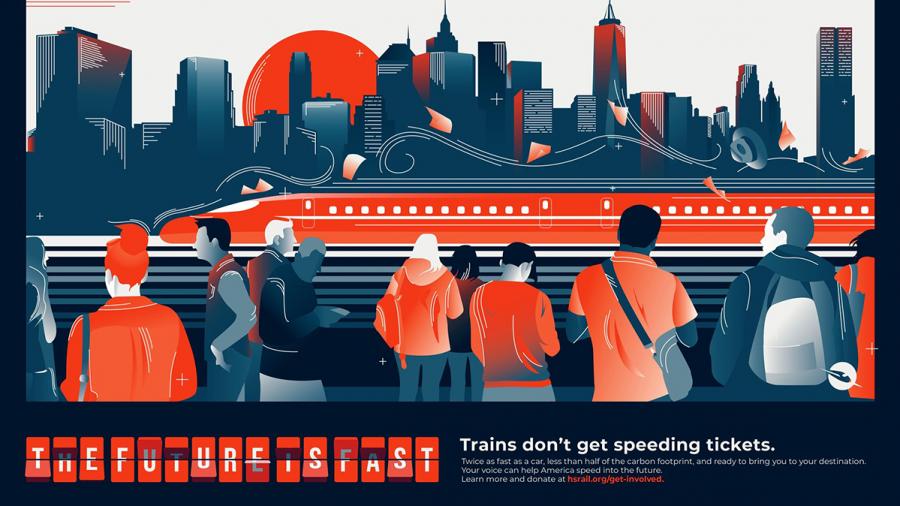 Lyndsey Johnson’s American High Speed Rail advertising campaign received a gold award in the competition.