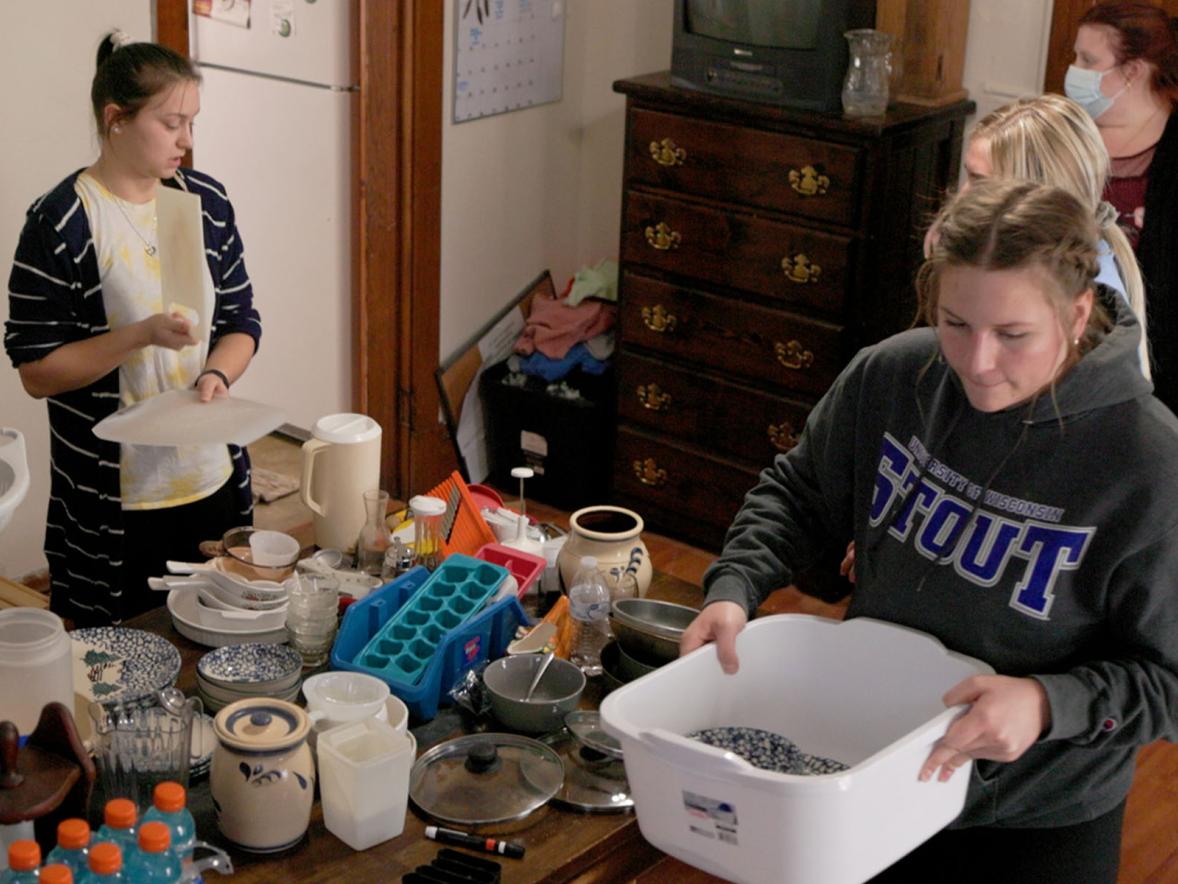 UW-Stout employees and students volunteer during Stout's Week of Service