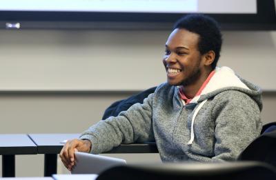 Deon Canon, UW-Stout student, in the Qualitative Research course